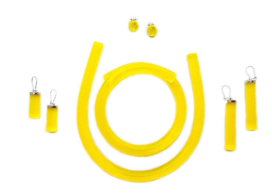 Set Schwarzlicht Schmuck in Gelb